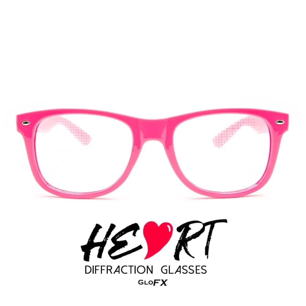 GloFX Heart Effect Diffraction Glasses - Pink Best Sellers 3 GloFX Heart Effect Diffraction Glasses - Pink Best Sellers