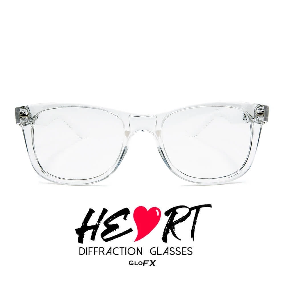 The Essentials GloFX Heart Effect Diffraction Glasses - Clear 3 The Essentials GloFX Heart Effect Diffraction Glasses - Clear