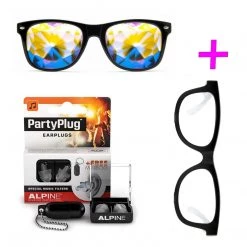 GloFX The Essentials Ultimate Kaleidoscope + Diffraction + Earplug Bundle