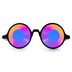 GloFX Kaleidoscope Glasses - Black - Wormhole Flat Back