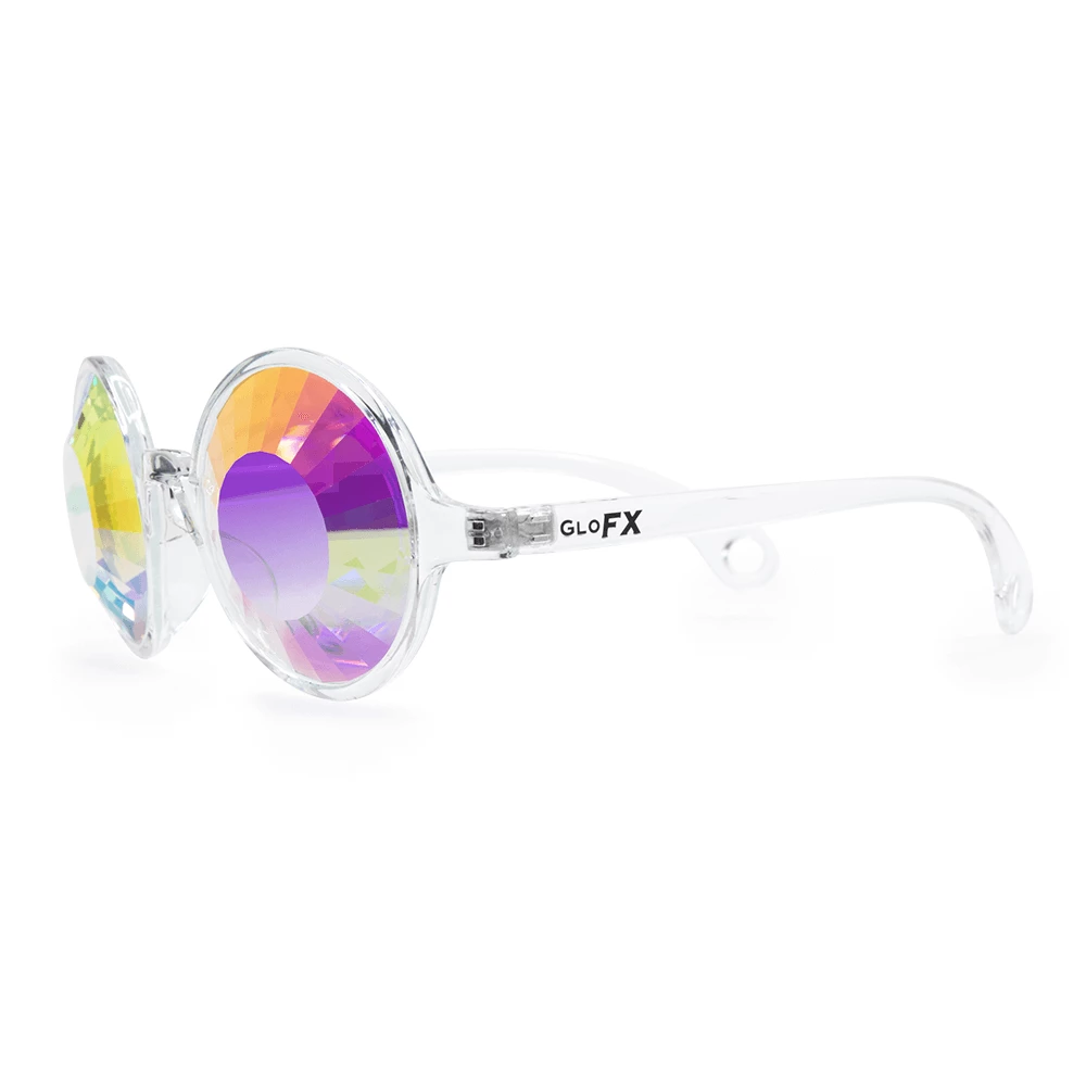 GloFX Kaleidoscope Glasses - Clear - Wormhole Flat Back New In 7 GloFX Kaleidoscope Glasses - Clear - Wormhole Flat Back New In