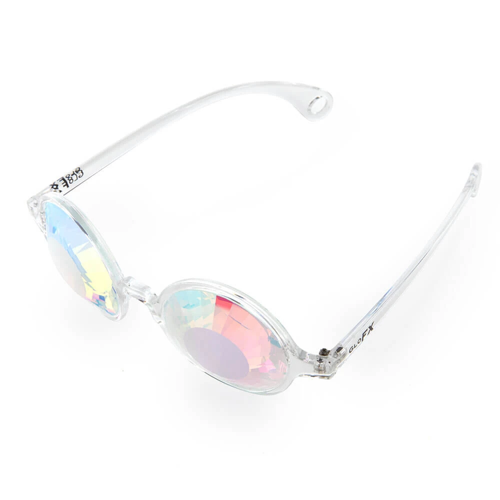 GloFX Kaleidoscope Glasses - Clear - Wormhole Flat Back New In 8 GloFX Kaleidoscope Glasses - Clear - Wormhole Flat Back New In