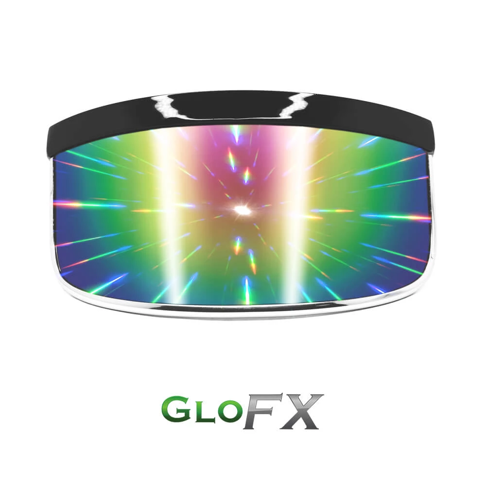 GloFX Galactic Invader Diffraction Visor - Rainbow Gradient New In 3 GloFX Galactic Invader Diffraction Visor - Rainbow Gradient New In