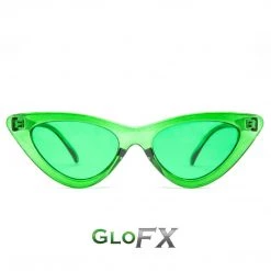 GloFX Cat Eye Colour Therapy Glasses - Green