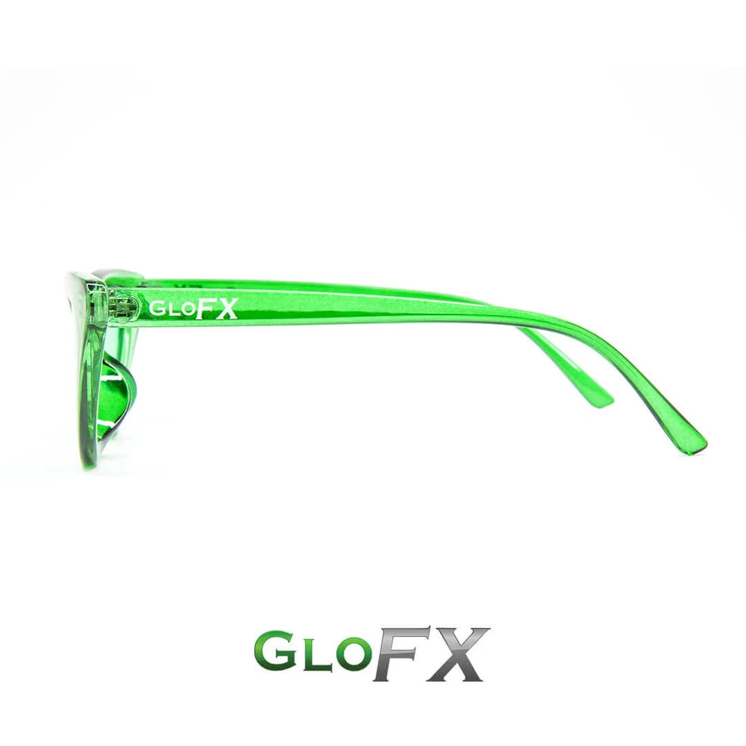 GloFX Cat Eye Colour Therapy Glasses - Green 6 GloFX Cat Eye Colour Therapy Glasses - Green