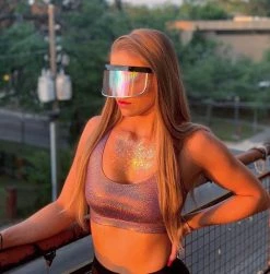 GloFX Galactic Invader Diffraction Visor - Rainbow Gradient New In