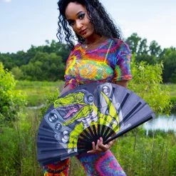 Rave Gear GloFX Festival Folding Fan - DJ Dino