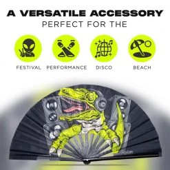 Rave Gear GloFX Festival Folding Fan - DJ Dino