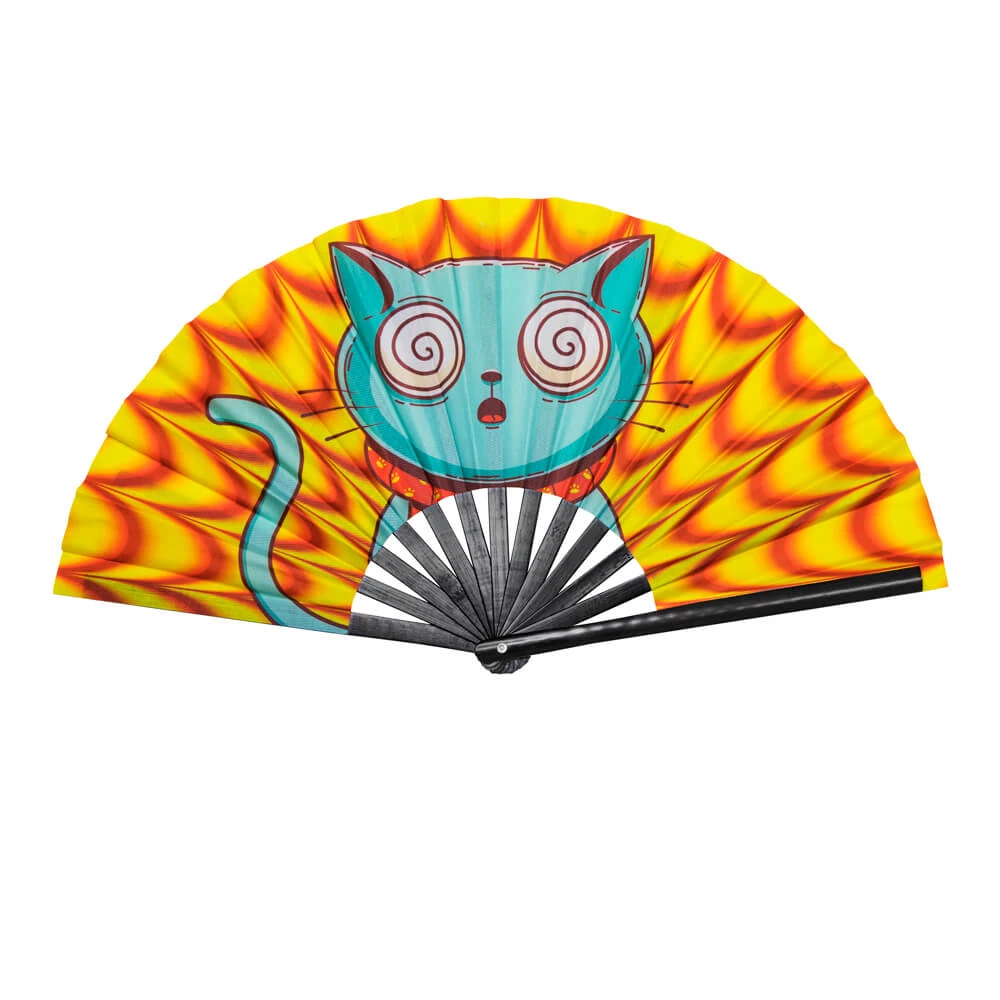 GloFX Festival Folding Fan - Trippy Kitty Rave Gear 3 GloFX Festival Folding Fan - Trippy Kitty Rave Gear