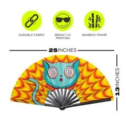 GloFX Festival Folding Fan - Trippy Kitty Rave Gear 14 GloFX Festival Folding Fan - Trippy Kitty Rave Gear