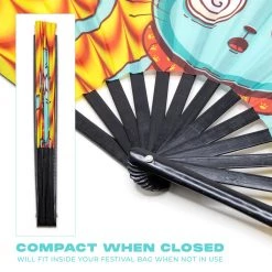 GloFX Festival Folding Fan - Trippy Kitty Rave Gear 15 GloFX Festival Folding Fan - Trippy Kitty Rave Gear