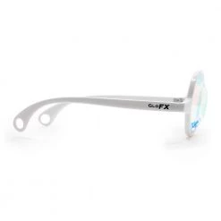 GloFX Kaleidoscope Glasses - White - Wormhole Flat Back New In 17 GloFX Kaleidoscope Glasses - White - Wormhole Flat Back New In